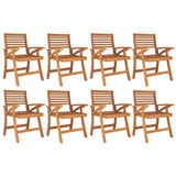9 Piece Garden Dining Set Solid Wood Acacia - Top-Down View