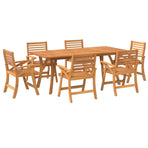 7 Piece Garden Dining Set Solid Wood Acacia