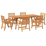 7 Piece Garden Dining Set Solid Wood Acacia - Side View