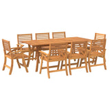 9 Piece Garden Dining Set Solid Wood Acacia - Side View