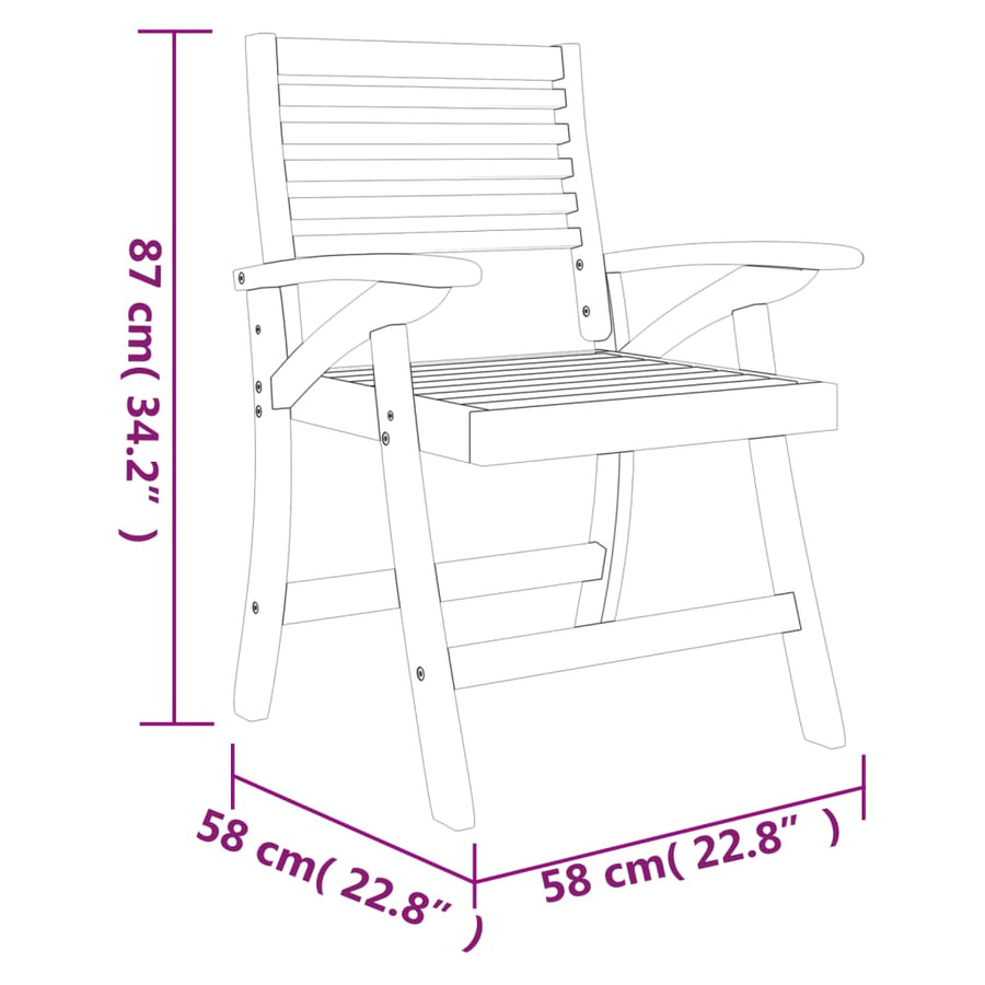 9 Piece Garden Dining Set Solid Wood Acacia