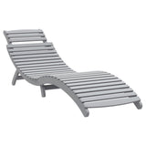 Sun Loungers 2 pcs Grey 184x55x64 cm Solid Wood Acacia - Top-Down View
