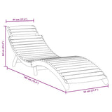 Sun Loungers 2 pcs with Table Grey Solid Wood Acacia - Extra Image