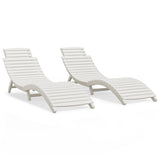 Sun Loungers 2 pcs White 184x55x64 cm Solid Wood Acacia