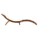 Sun Loungers with Cushions 2 pcs Cream White Solid Wood Acacia - Side View