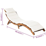 Sun Loungers with Cushions 2 pcs Cream White Solid Wood Acacia - Extra Image