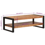 Coffee Table 120x55x40 cm Solid Wood Acacia - Close-Up Angle