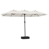 Double-Head Parasol Sand White 449x265 cm