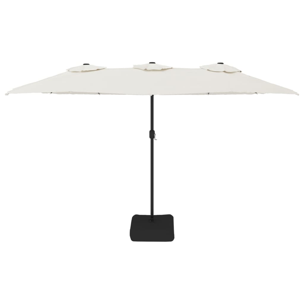 Double-Head Parasol Sand White 449x265 cm