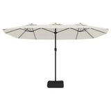 Double-Head Parasol Sand White 449x265 cm