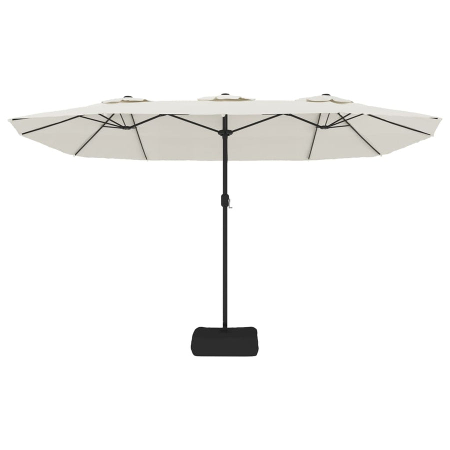 Double-Head Parasol Sand White 449x265 cm