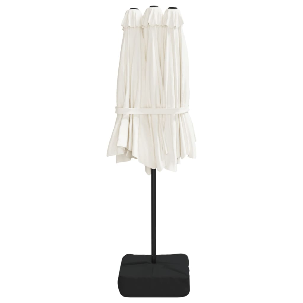 Double-Head Parasol Sand White 449x265 cm