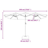 Double-Head Parasol Anthracite 449x265 cm