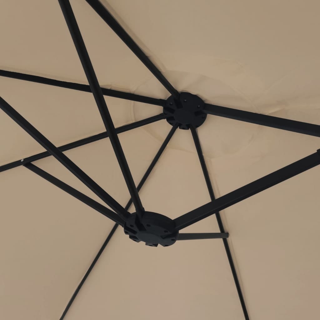 Double-Head Parasol Taupe 449x265 cm