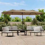 Double-Head Parasol Taupe 449x265 cm