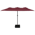 Double-Head Garden Parasol Bordeaux Red 449x265 cm