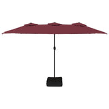 Double-Head Garden Parasol Bordeaux Red 449x265 cm - Side View