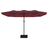 Double-Head Garden Parasol Bordeaux Red 449x265 cm - Top-Down View