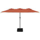 Double-Head Garden Parasol Terracotta 449x265 cm - Side View
