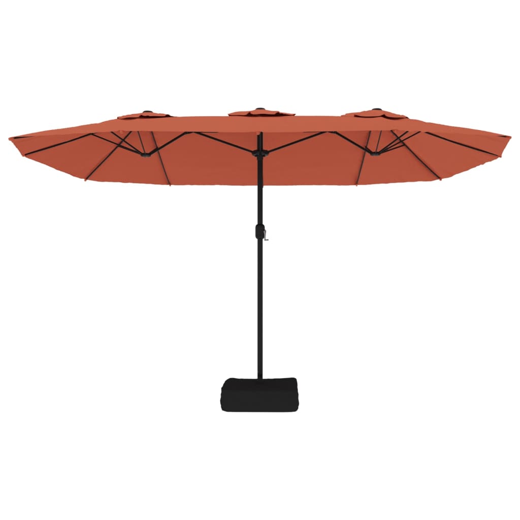 Double-Head Garden Parasol Terracotta 449x265 cm