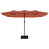 Double-Head Garden Parasol Terracotta 449x265 cm - Top-Down View