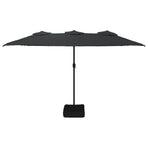 Double-Head Garden Parasol Black 449x265 cm