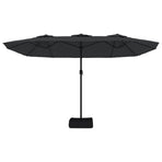Double-Head Garden Parasol Black 449x265 cm