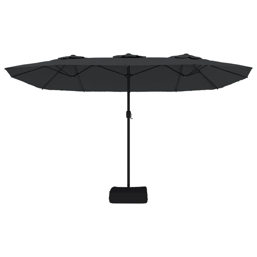 Double-Head Garden Parasol Black 449x265 cm