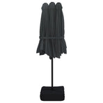 Double-Head Garden Parasol Black 449x265 cm