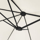 Double-Head Garden Parasol with LEDs Sand White 449x265 cm