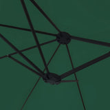 Double-Head Garden Parasol with LEDs Green 449x265 cm
