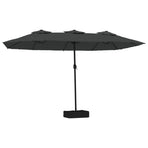 Double-Head Garden Parasol with LEDs Anthracite 449x265 cm