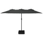 Double-Head Garden Parasol with LEDs Anthracite 449x265 cm