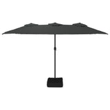 Double-Head Garden Parasol with LEDs Anthracite 449x265 cm - Top-Down View