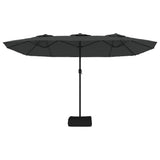 Double-Head Garden Parasol with LEDs Anthracite 449x265 cm