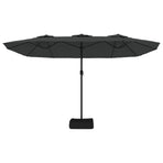 Double-Head Garden Parasol with LEDs Anthracite 449x265 cm