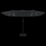 Double-Head Garden Parasol with LEDs Anthracite 449x265 cm