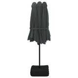 Double-Head Garden Parasol with LEDs Anthracite 449x265 cm