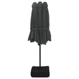 Double-Head Garden Parasol with LEDs Anthracite 449x265 cm - Close-Up Angle