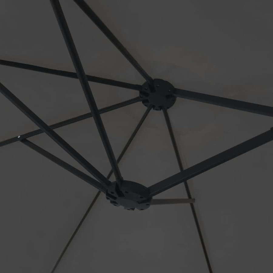 Double-Head Garden Parasol with LEDs Anthracite 449x265 cm