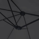 Double-Head Garden Parasol with LEDs Black 449x265 cm