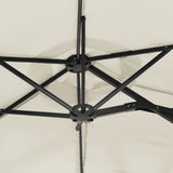 Double-Head Garden Parasol Sand White 316x145 cm - Rear View
