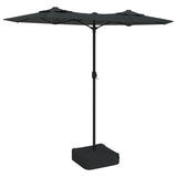 Double-Head Garden Parasol Anthracite 316x145 cm - Front View