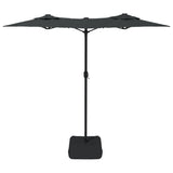 Double-Head Garden Parasol Anthracite 316x145 cm - Top-Down View