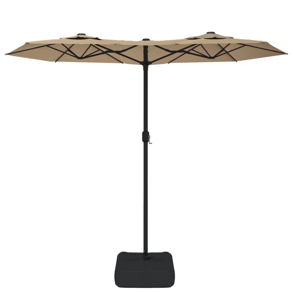 Double-Head Garden Parasol Taupe 316x145 cm