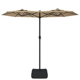Double-Head Garden Parasol Taupe 316x145 cm - Side View