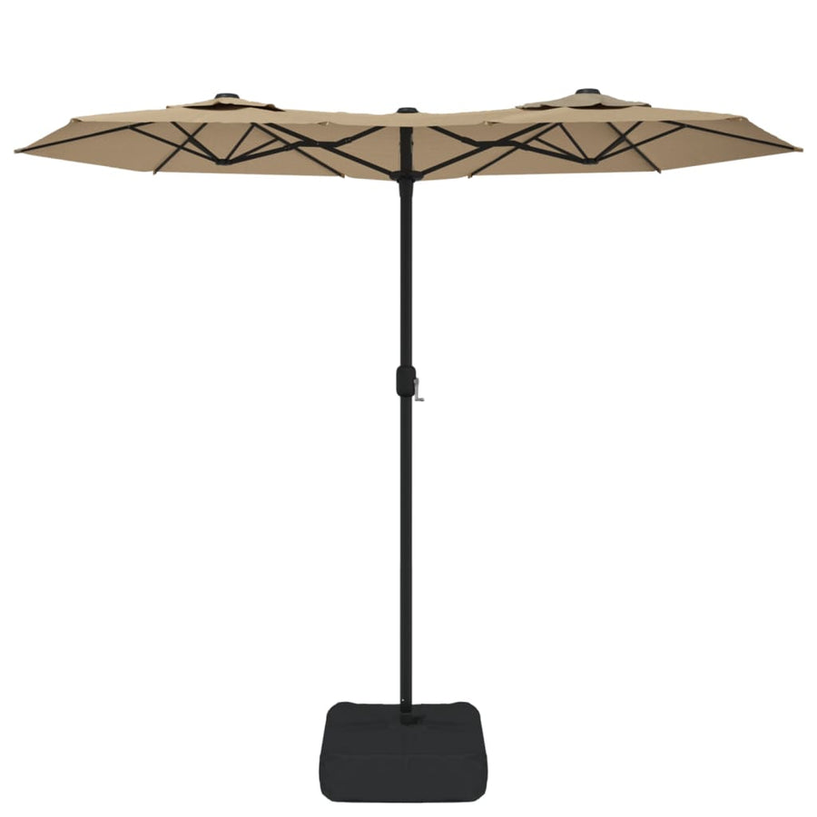 Double-Head Garden Parasol Taupe 316x145 cm