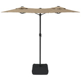 Double-Head Garden Parasol Taupe 316x145 cm - Top-Down View