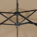 Double-Head Garden Parasol Taupe 316x145 cm