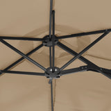 Double-Head Garden Parasol Taupe 316x145 cm - Rear View